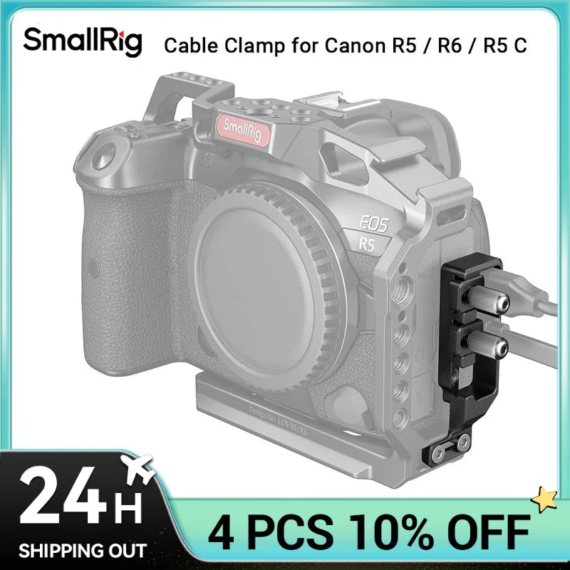 SmallRig  USB-C Cable Clamp for Canon R5 / R6 / R5 C Cage 2982/3464 and R6 Mark II Camera Cage 4159 - 2981B