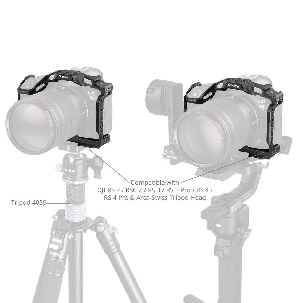 SmallRig EOS R5 Mark II "Black Mamba" / HawkLock Quick Release Cage for Canon EOS R5 Mark II Cage Kit with Top Handle