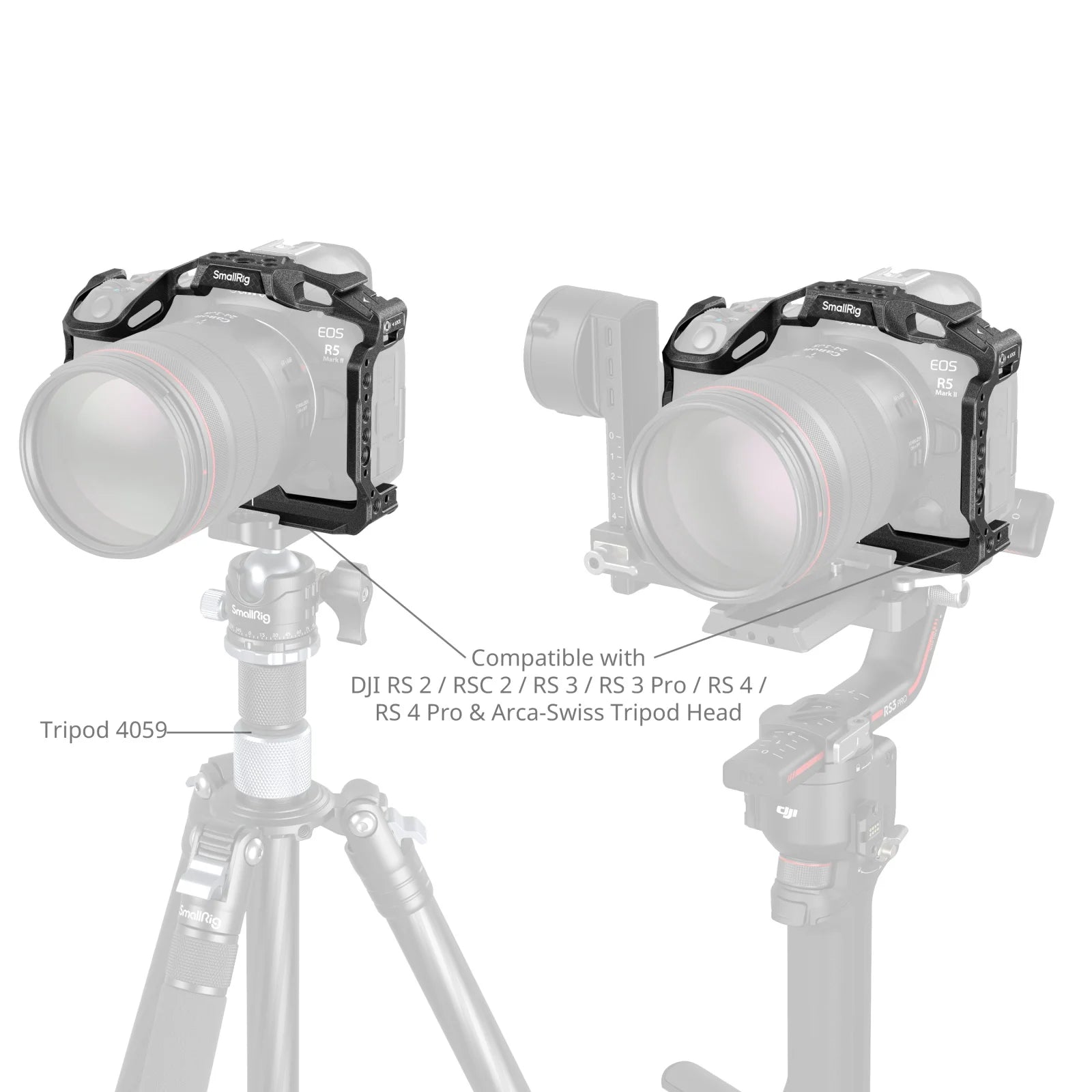 SmallRig EOS R5 Mark II "Black Mamba" / HawkLock Quick Release Cage for Canon EOS R5 Mark II Cage Kit with Top Handle