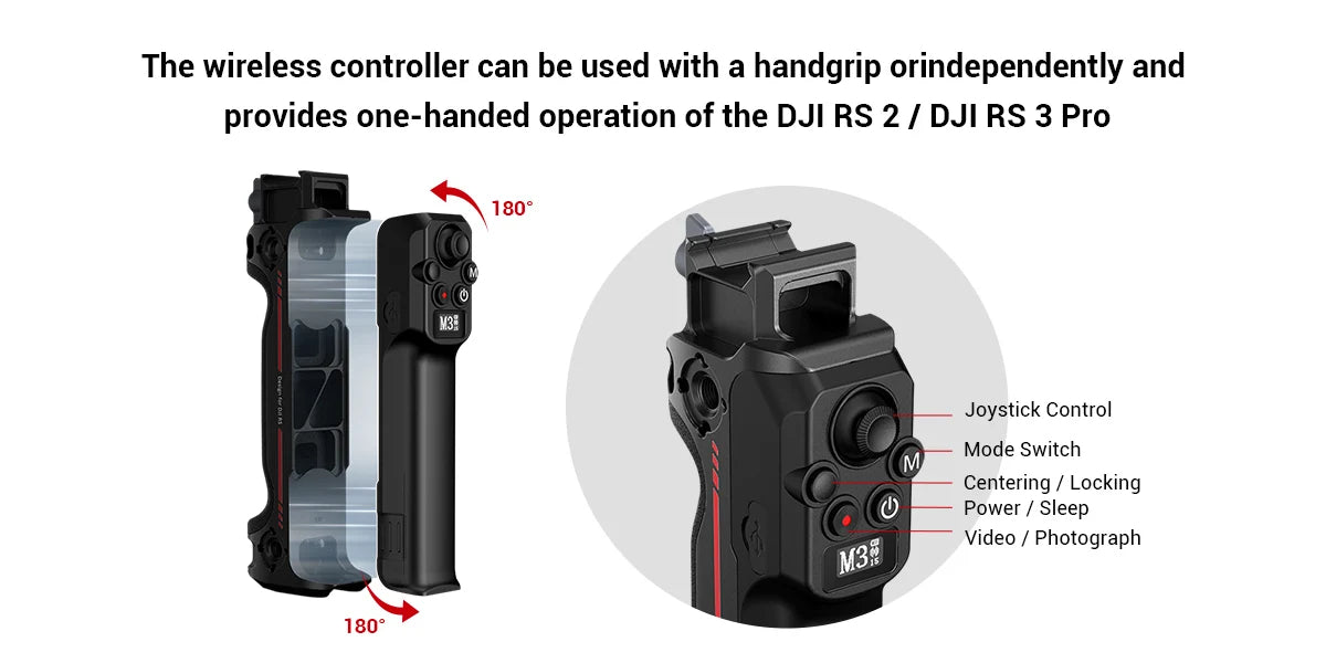 SmallRig Wireless Control Dual Handgrip for DJI RS 2 / RS 3 Pro /RS 4 / RS 4 Pro Free Controls Stabilizer Quick-Release Handgrip