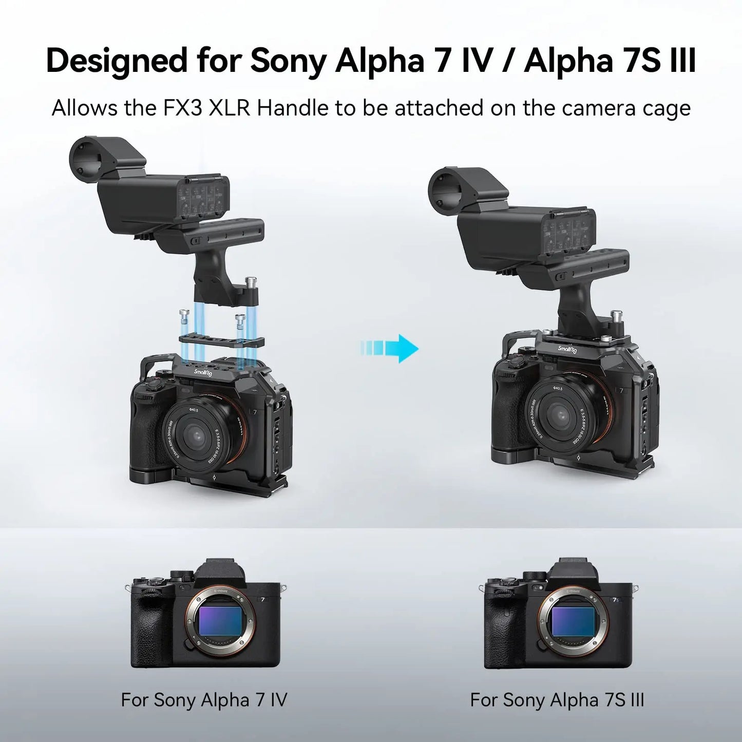 SmallRig Adapter Plate for Sony FX30 / FX3 XLR Handle for Sony A7 IV and A7S III MD4019 For Cages 3241, 3667, 2999, 3639, 3594
