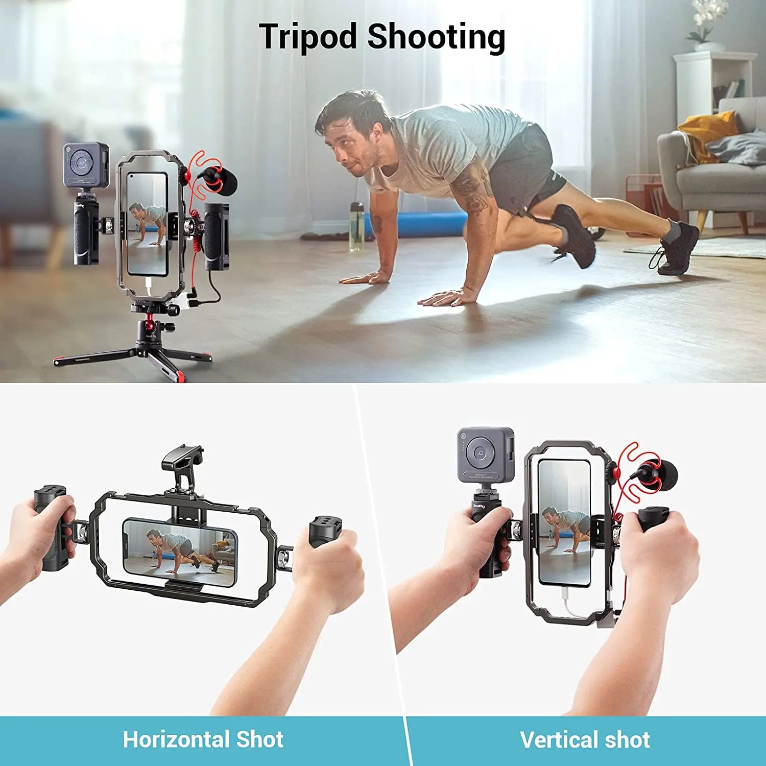 SmallRig Cage for iPhone & Universal Single Handle Handgrip