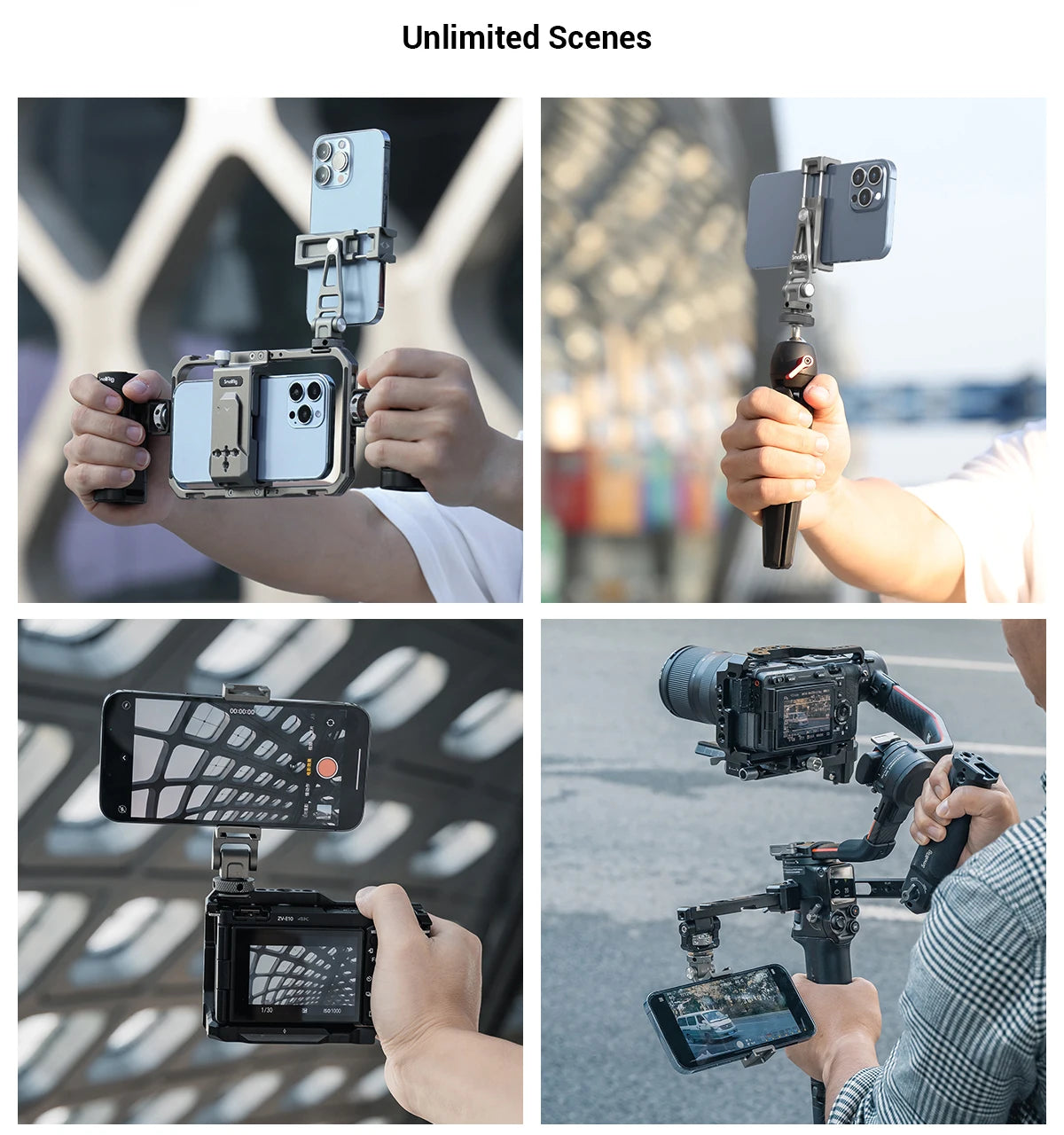 SmallRig Multifunctional Universal Metal Smartphone Holder with Cold Shoe Mount and 1/4"-20 Threaded Holes Portable 3559