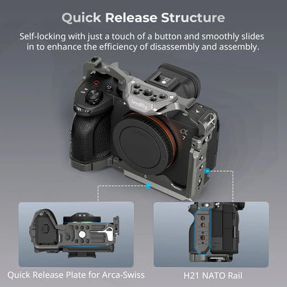 SmallRig α7 IV,α7S III,α7R V Camera Cage HawkLock Quick Release Advanced Cage Kit for Sony Alpha 7R V/ Alpha 7 IV/ Alpha 7S III