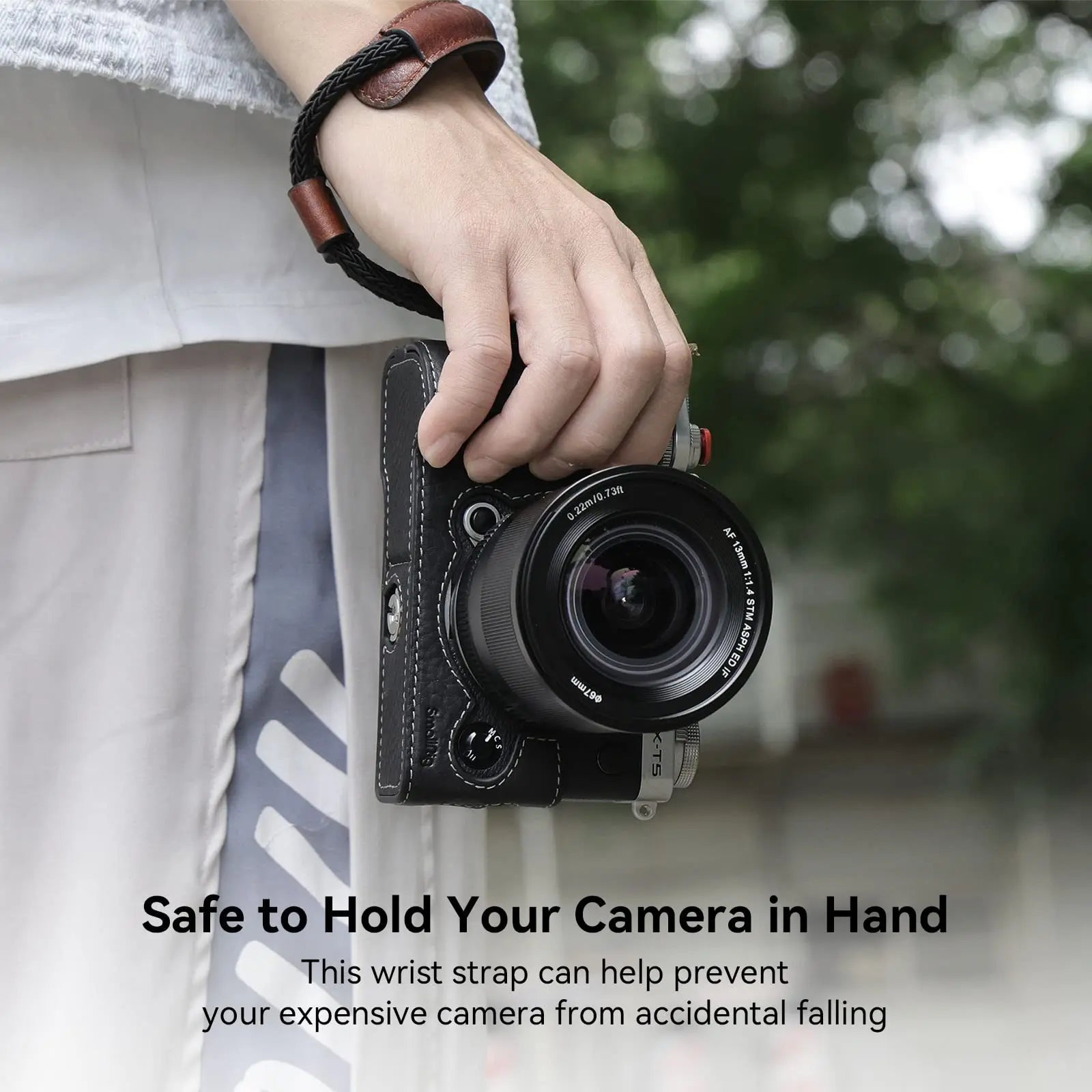SmallRig Universal Camera Hand Strap,Vintage Leather Wrist Strap