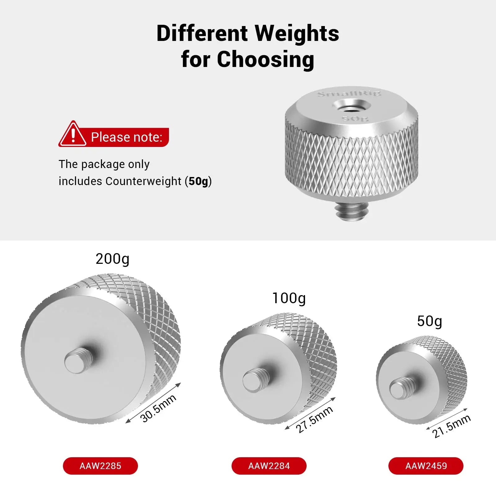 SmallRig Counterweight Kit for DJI RS 2 / RSC 2 / RS 3 / RS 3 Pro & for ZHIYUN Gimbals 3125