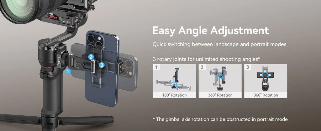 SmallRig Phone Support for DJI Stabilizers,Adjustment Phone Mount Adapter with 1/4"