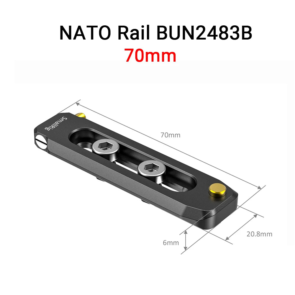 SmallRig Camera Quick Release Safety Rail 4cm 1.57 Inches Long with 1/4'' Screws For Nato Handle EVF Attach  - 1409