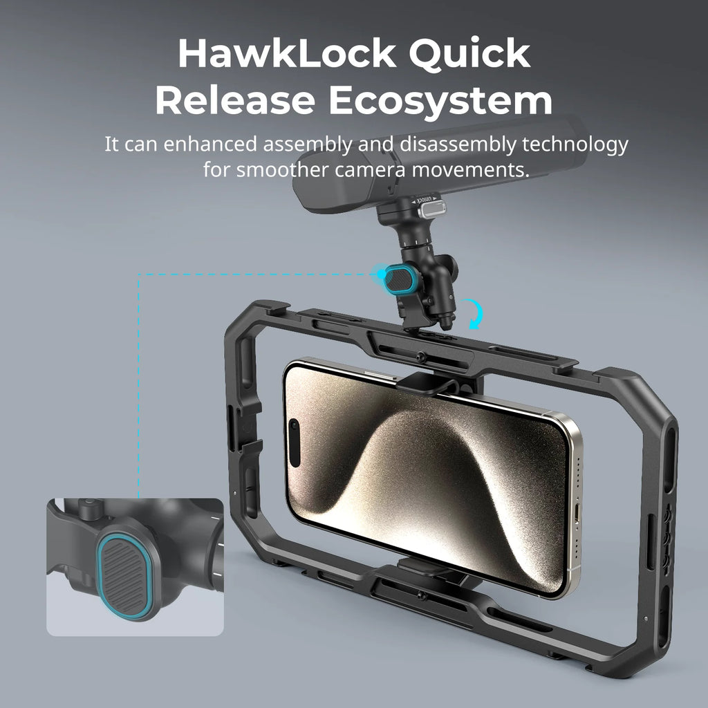 SmallRig Bilateral Quick Release Side Handle for Professional Mobile Video Shooting Infinite Rotation Phone Side Handle 4842