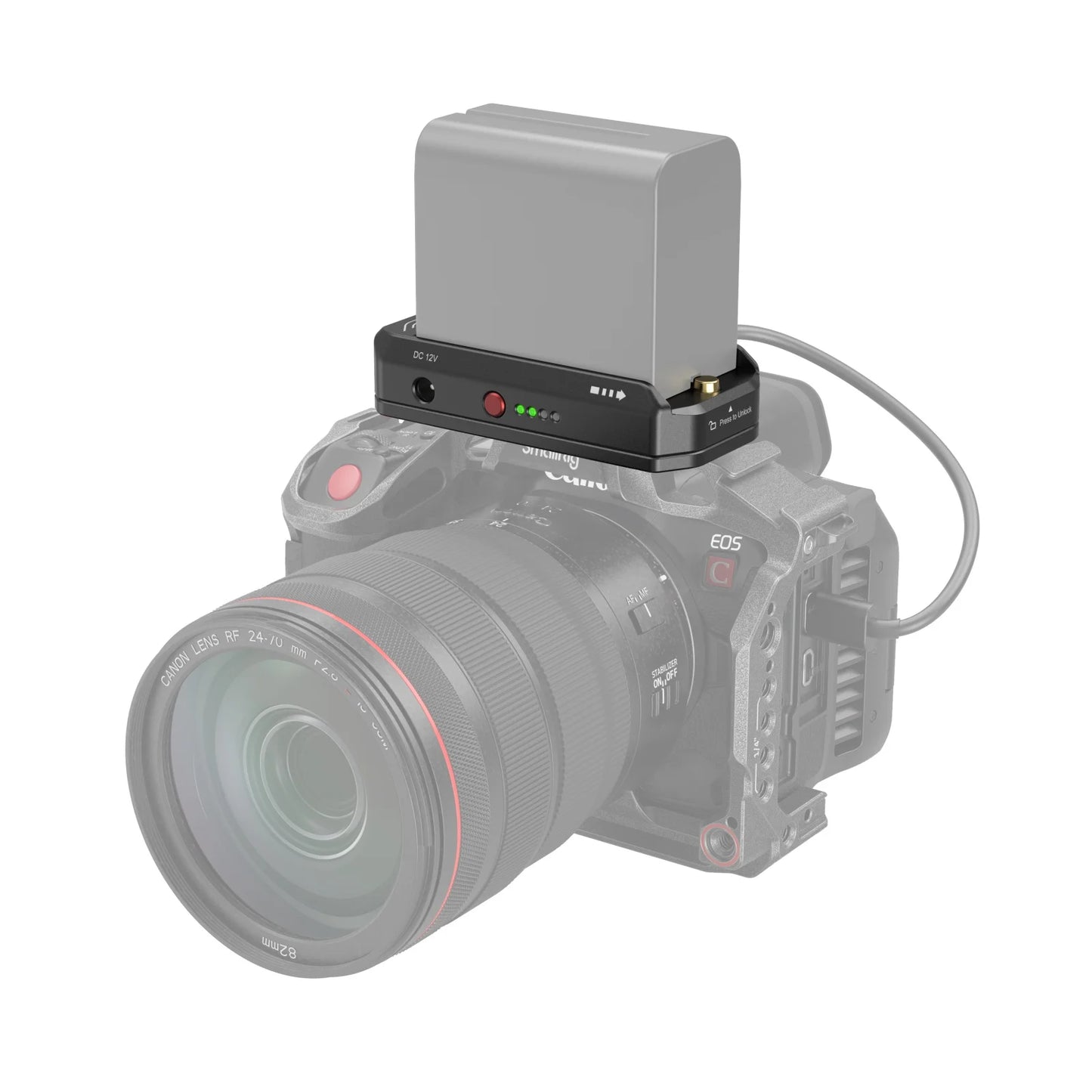 SmallRig NP-F Battery Advanced Adapter Mount Plate DC 7.4V 12V Dual Output USB-C Interface Bi-directional Input Output 36W 3168B