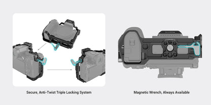 SmallRig Cage for Panasonic LUMIX S5 II Full Cage Kit with NATO Rails Cold Shoe Mounts Arca-Swiss Quick-Release Plate