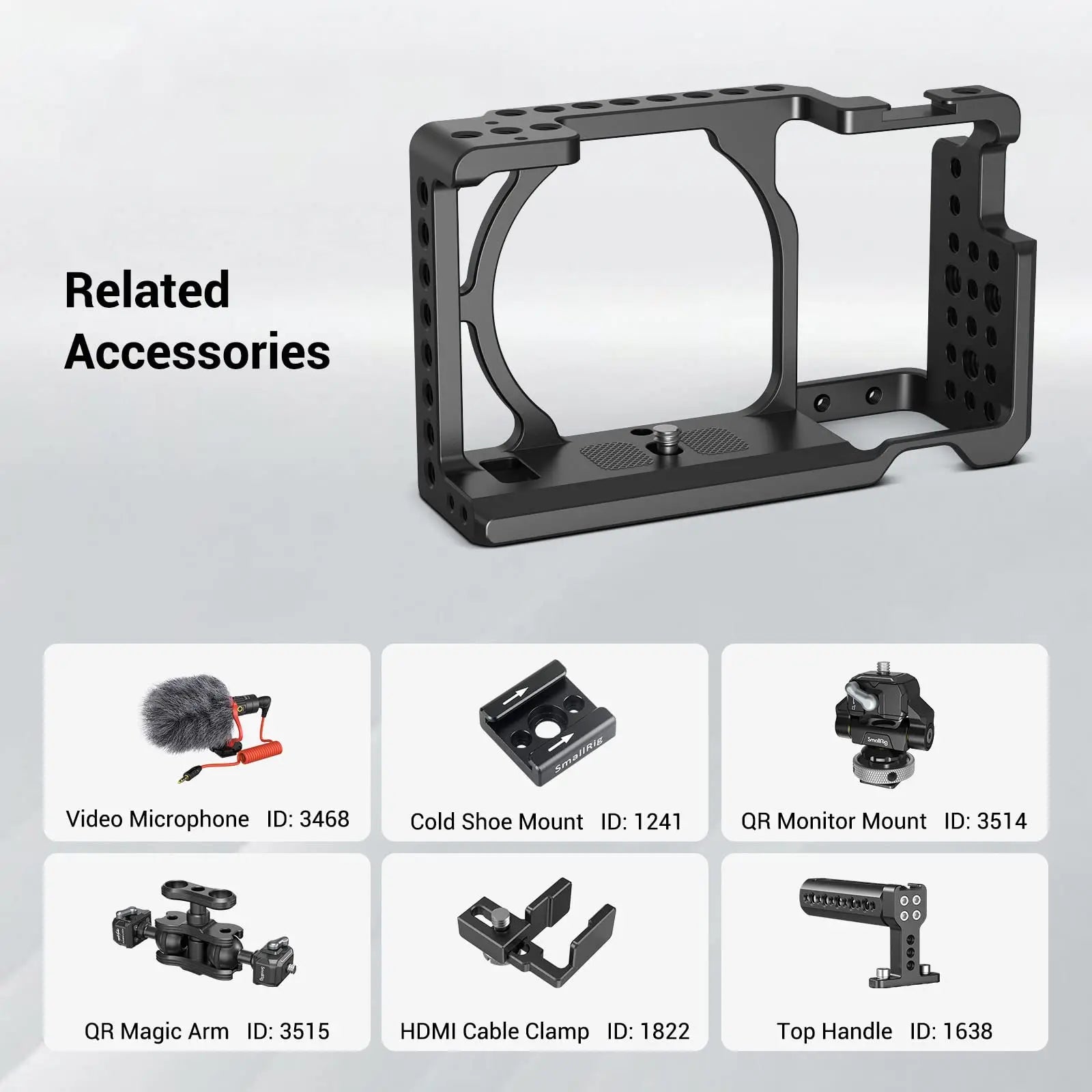 SmallRig Camera Cage only for Sony A6000 A6300 ILCE-6000 ILCE-6300 NEX7, A6000 Cage with 1/4" 3/8" Mounting Points and Cold Shoe