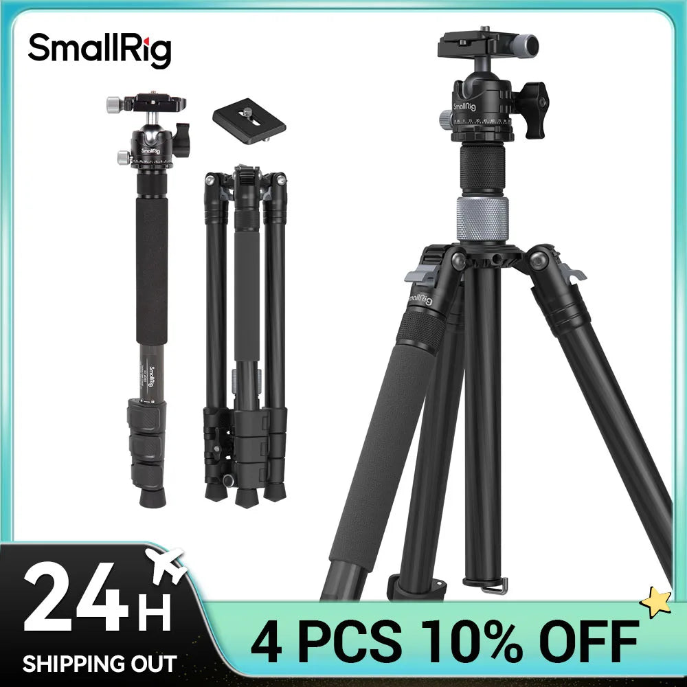 SmallRig Carbon Fiber Tripod with Center Column AP-20 Stable and Lightweight Carbon Fiber Legs Load 12kg Quickly Adjustable 4059