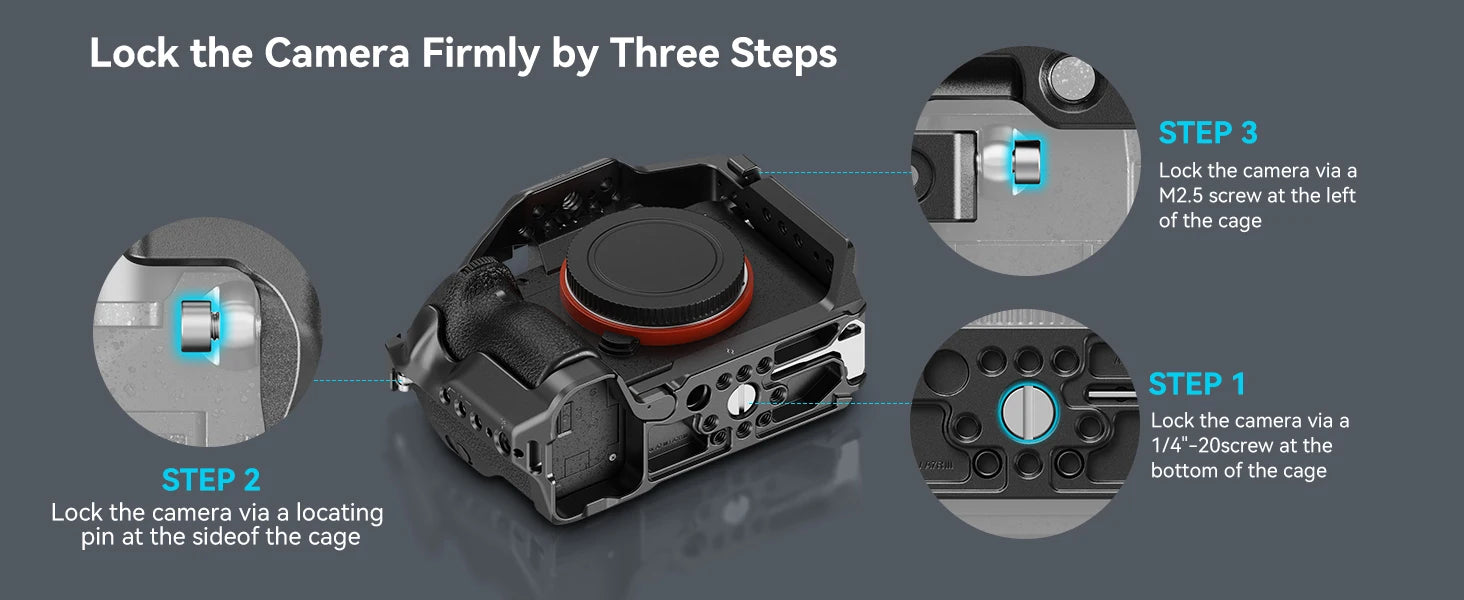 SmallRig A7 III / A7R III Cage Kit with Top Handle Cable for Sony Alpha 7 III / Alpha 7R III Portable Handheld Kit 4198