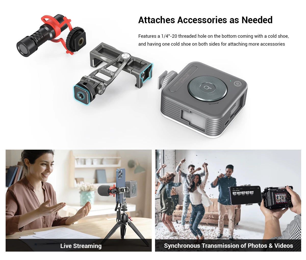 SmallRig Multifunctional Universal Metal Smartphone Holder with Cold Shoe Mount