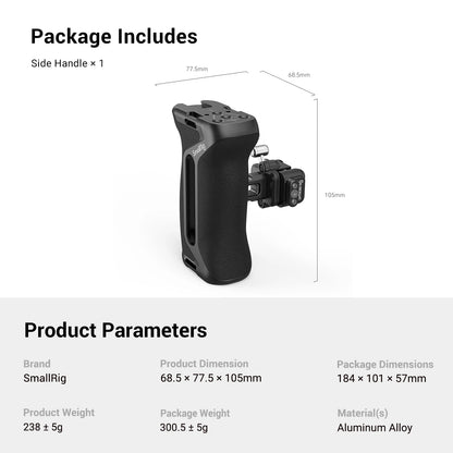 SmallRig Snap-on Quick Lock NATO Side Handle NATO Clamp Locks within One Second, Faster and Safer Adjustable Handle 4017