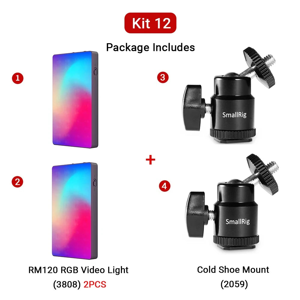 SmallRig RM120 Super Long-Battery-Life RGB Video Light Portable  All-in-One