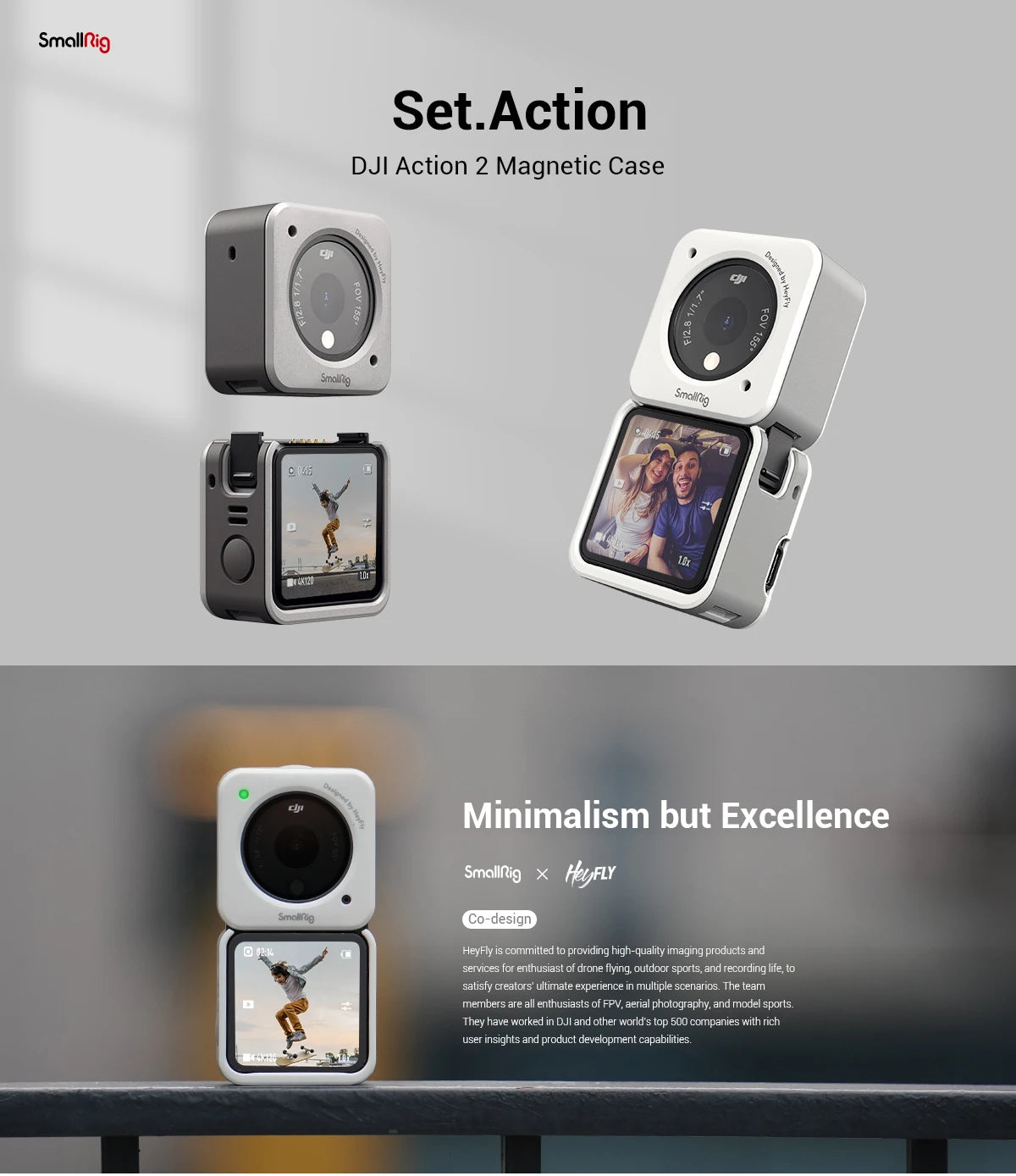 SmallRig Case For DJI Action 2 Magnetic Anti-scratch Anti-drop Anti-slip Insulation Formfitting Suits multiple Scenes 3627