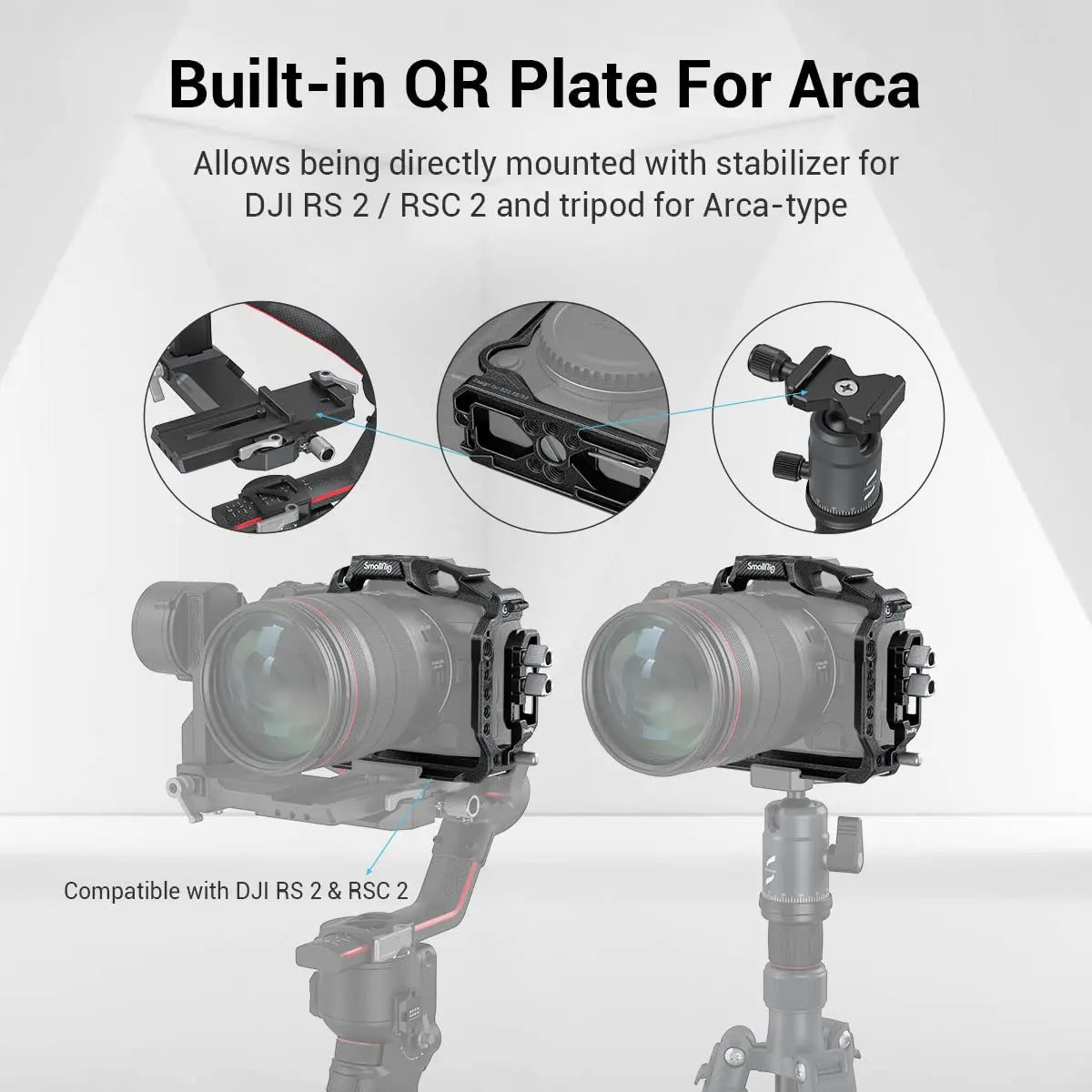 SmallRig “Black Mamba“ Camera Half Cage & Cable Clamp for Canon EOS R5 & R5C & R6