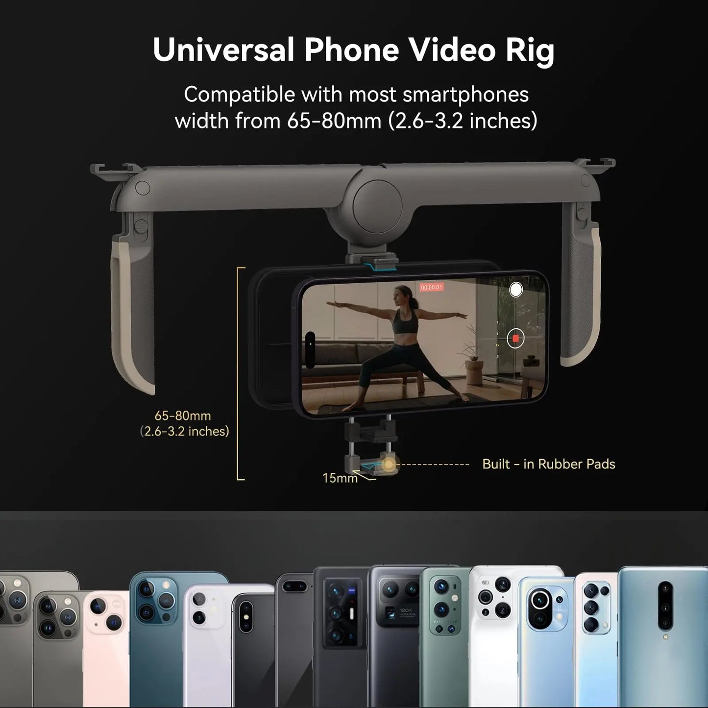 SmallRig P20 Foldable Universal Phone Cage, Smartphone Video Rig Case Stabilizer Tripod Mount