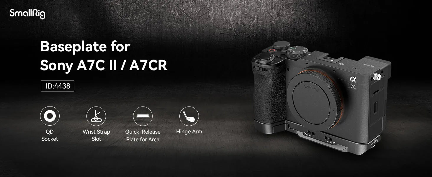 SmallRig Bottom Mount Plate for Sony Alpha 7C II /Alpha 7CR Camera Baseplate Can Install on Tripod for DJI RS 3 Pro Gimbals 4438