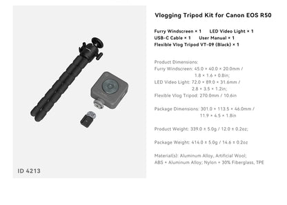 SmallRig Cage for Canon EOS R50 All-in-one Cage with 1/4"-20 Hole, ARRI 3/8"-16 Locating Hole, Cold Shoe Mount, NATO Rail