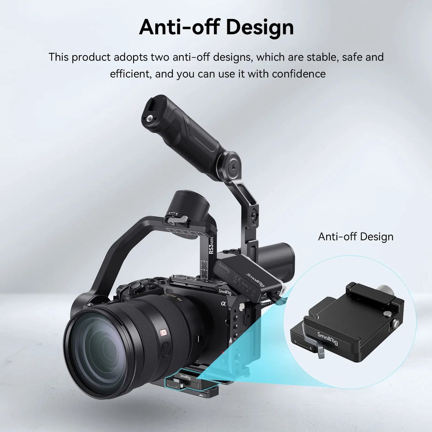 SmallRig Mount Plate for Arca-Swiss, for DJI RS 3 Mini 4195 and Extended Vertical Arm for DJI RS 3 Mini 4196