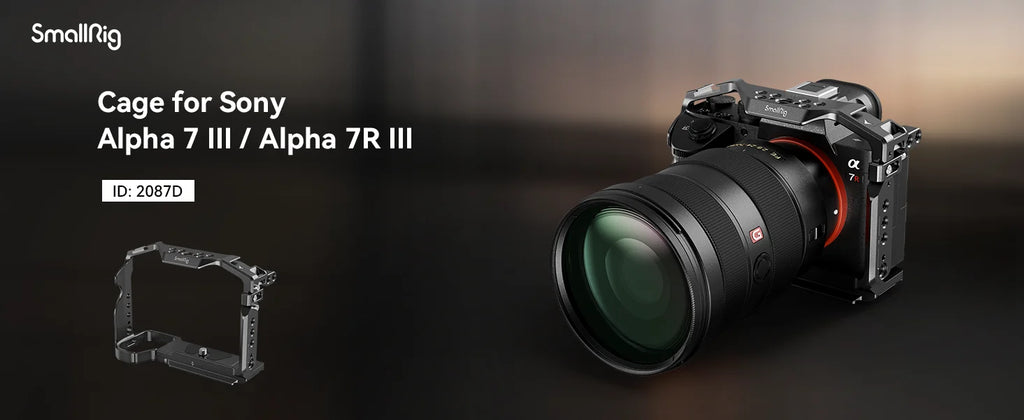 SmallRig Cage for Sony A7 III / A7R III, Aluminum Alloy Cage with Arca Quick Release Plate, Built-in Cold Shoe, NATO Rail 2087D