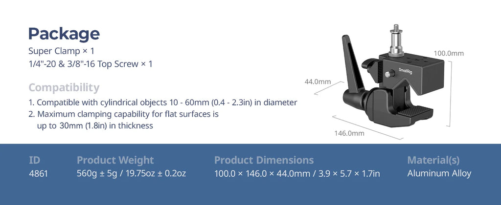 SmallRig Super Clamp Support Kit