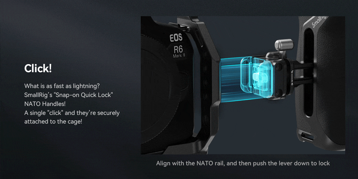 SmallRig Snap-on Quick Lock NATO Side Handle NATO Clamp Locks within One Second, Faster and Safer Adjustable Handle 4017