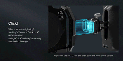 SmallRig Snap-on Quick Lock NATO Side Handle NATO Clamp Locks within One Second, Faster and Safer Adjustable Handle 4017