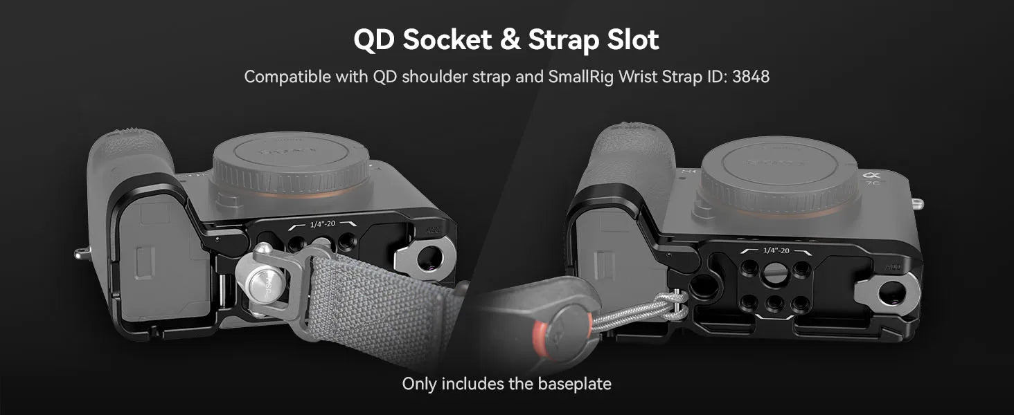 SmallRig Bottom Mount Plate for Sony Alpha 7C II /Alpha 7CR Camera Baseplate Can Install on Tripod for DJI RS 3 Pro Gimbals 4438