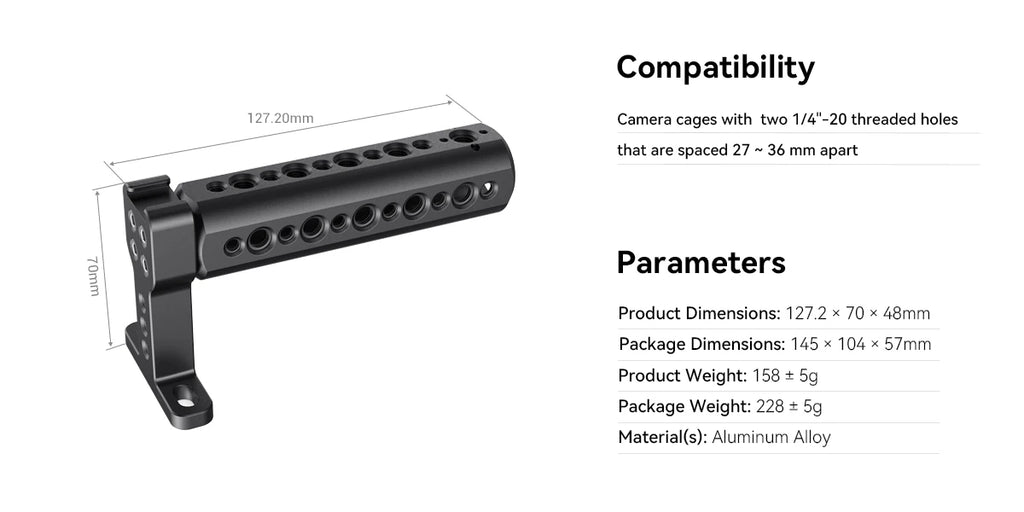 SmallRig Camera Top Handle with Cold Shoe DSLR Camera Rig For A6500 A73 A7III Z6 Camera Cage Funtional Cheese Hand Grip 1638