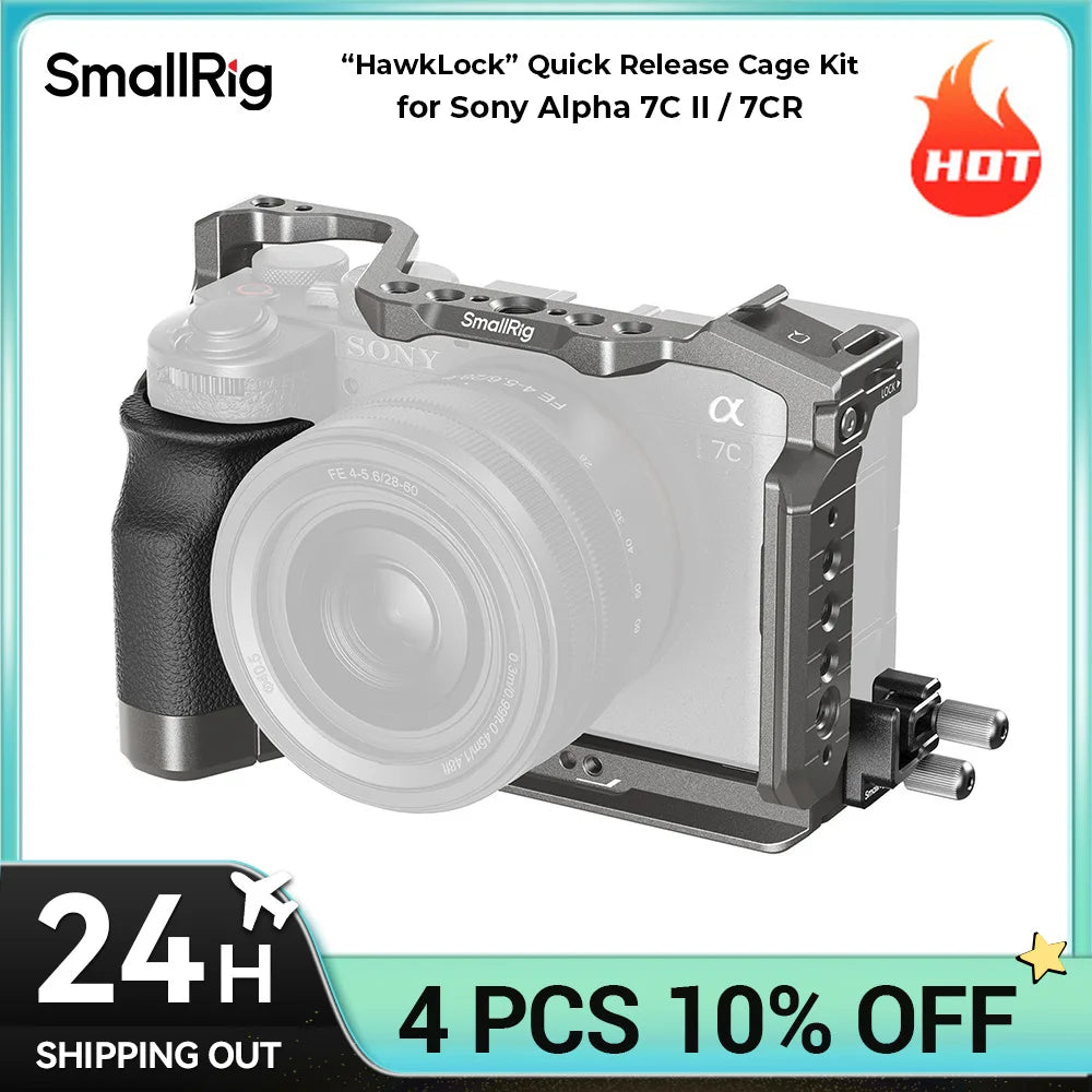 SmallRig A7C II / A7CR “HawkLock” Quick Release Cage Kit with Silicone Handle for Sony Alpha 7C II / 7CR 5198
