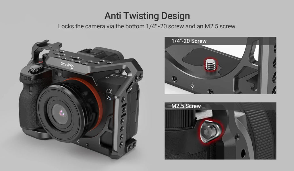 SMALLRIG Camera Cage Only for Sony Alpha 7S III / A7S III / A7SIII / A7S3 Formfitting Full Cage with 1/4"-20 & 3/8"-16 Threads