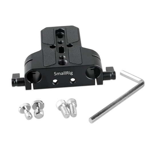 SmallRig Universal Camera Base Plate with 15mm Rod Rail Clamp for Sony A6500/A6600 for Panasonic GH5 For Sony Camera Cage