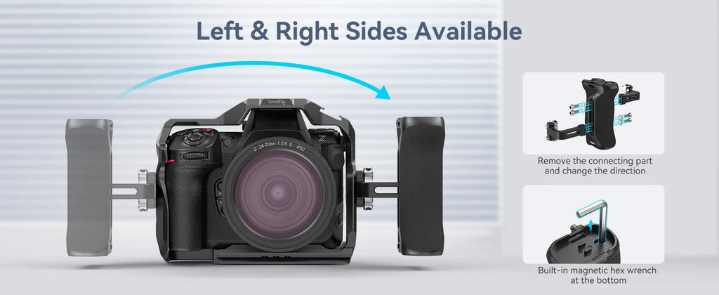 SmallRig DSLR Camera Hand Grip Aluminum Universal Side Handle W/ Screw Mounting Holes &Cold Shoe for Microphone DIY Options 4015