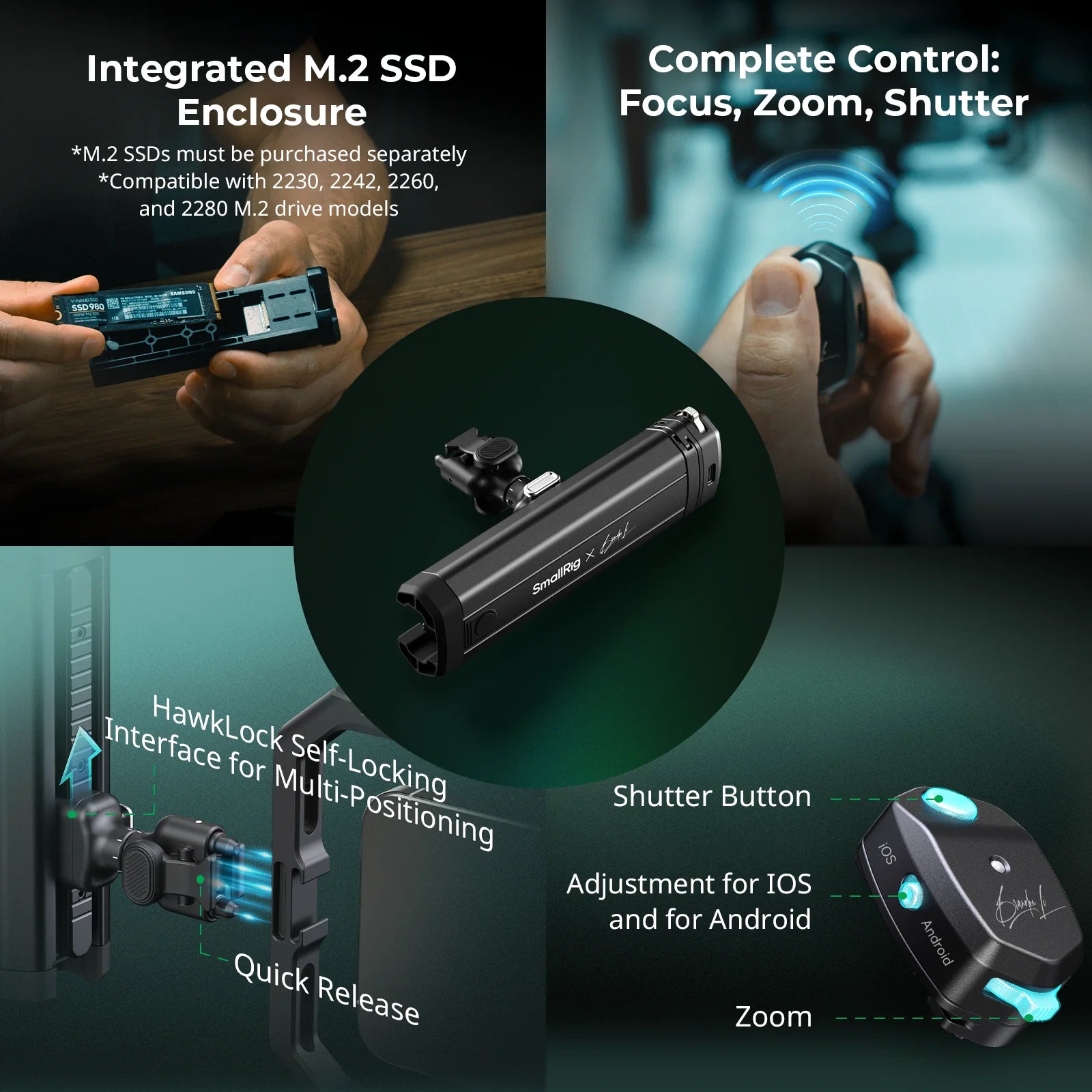 SmallRig x Brandon Li All-in-One Mobile Phone Video Kit Quick Release Cage Kit for iPhone 16 Pro / Pro Max Video Shooting 4596