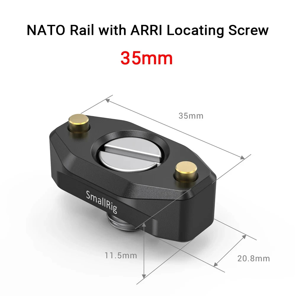 SmallRig DSLR Camera Quick Release NATO Rail with ARRI Locating Screw Anti Off Pins 35mm for Nato Handle  EVF Mount 2501