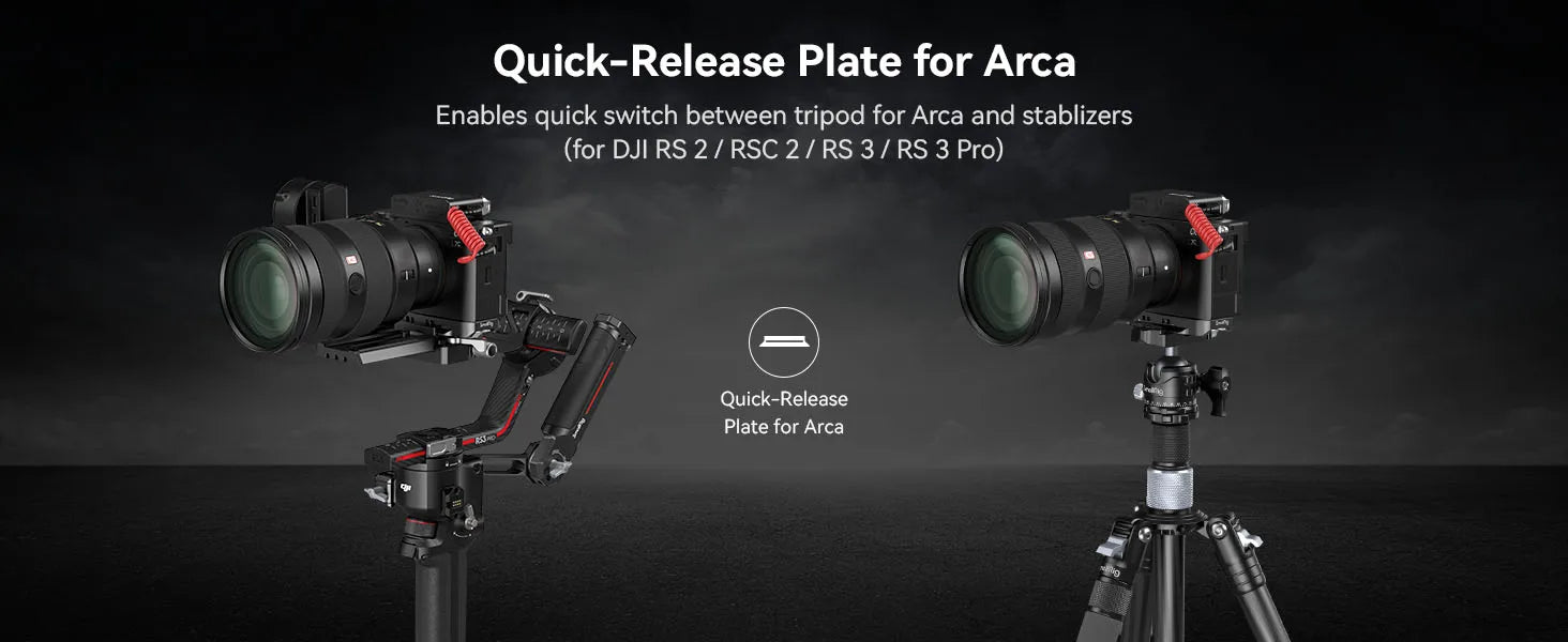 SmallRig Bottom Mount Plate for Sony Alpha 7C II /Alpha 7CR Camera Baseplate Can Install on Tripod for DJI RS 3 Pro Gimbals 4438