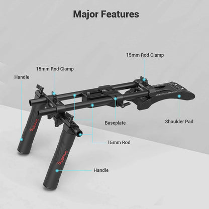 SmallRig Universal Basic Camera Shoulder Mount Kit , Mirrorless, and Small Camera Shoulder Rig - 2896C