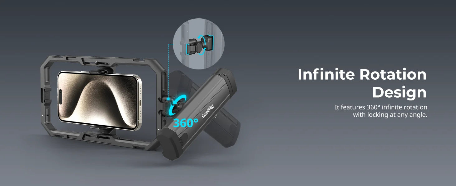 SmallRig Bilateral Quick Release Side Handle for Professional Mobile Video Shooting Infinite Rotation Phone Side Handle 4842