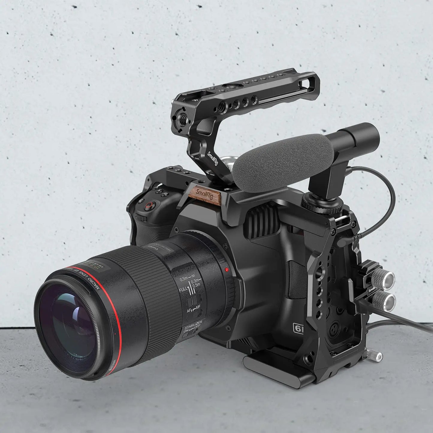 SmallRig Top Handle with Locating Holes for ARRI for Camera Cage, Ergonomic Design, with Anti-Off Designed Cold Shoe Adapter