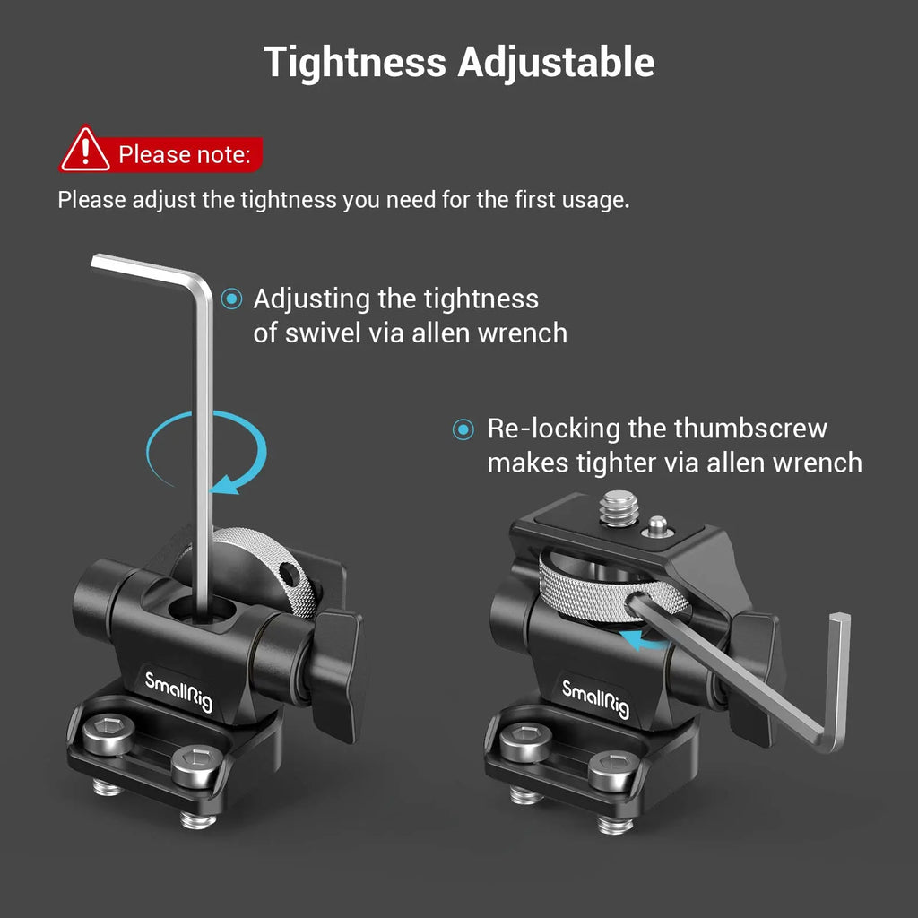 SmallRig DSLR Camera Clamp Swivel and Tilt Adjustable Monitor Mount w/ Screws Mount for Monitor Flash Light DIY Attachment 2904B