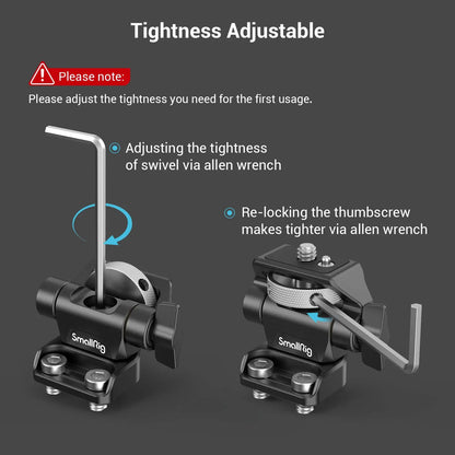 SmallRig DSLR Camera Clamp Swivel and Tilt Adjustable Monitor Mount w/ Screws Mount for Monitor Flash Light DIY Attachment 2904B