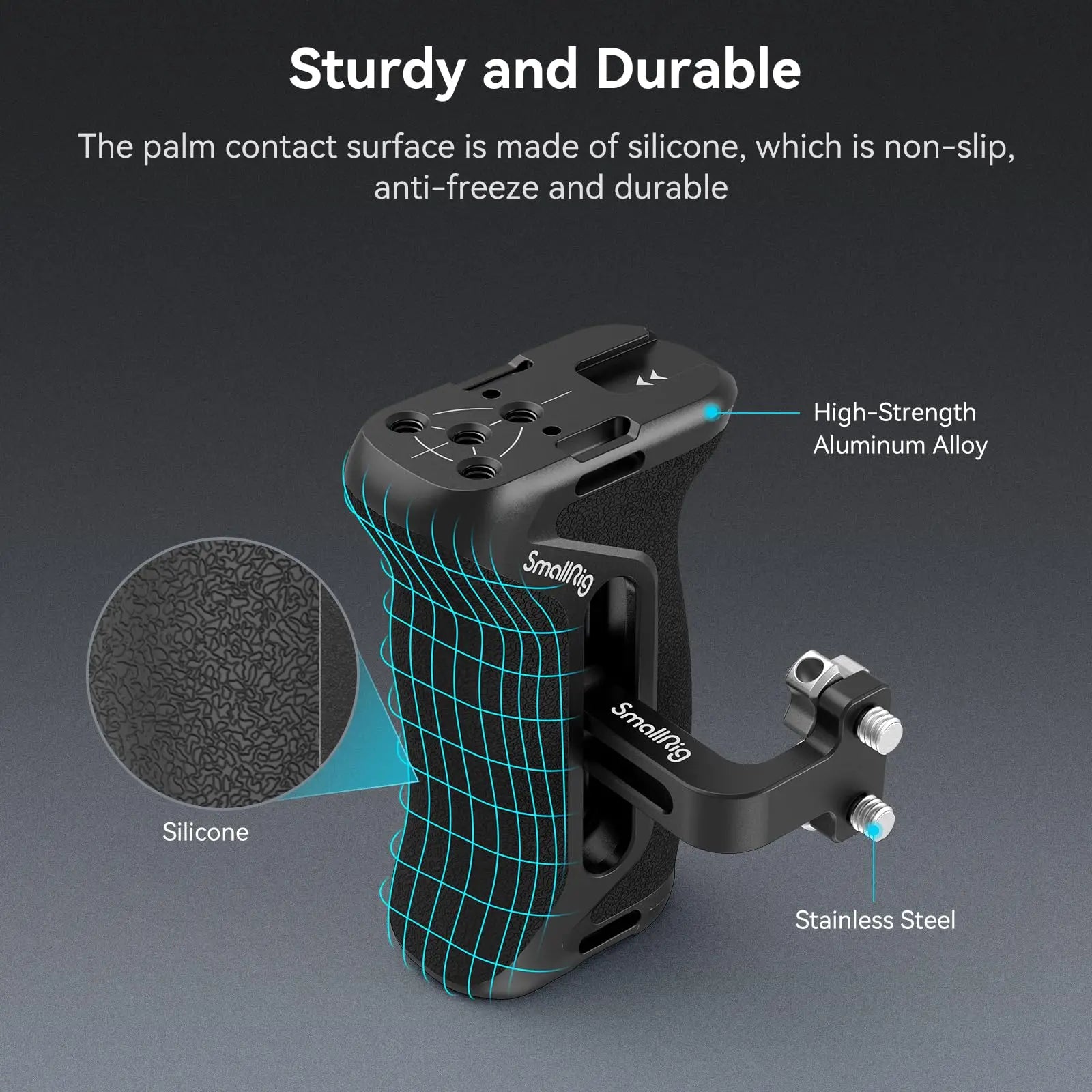 SmallRig DSLR Camera Hand Grip Aluminum Universal Side Handle W/ Screw Mounting Holes &Cold Shoe for Microphone DIY Options 4015