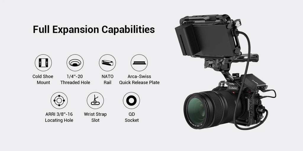 SmallRig Cage for Panasonic LUMIX S5 II Full Cage Kit with NATO Rails Cold Shoe Mounts Arca-Swiss Quick-Release Plate