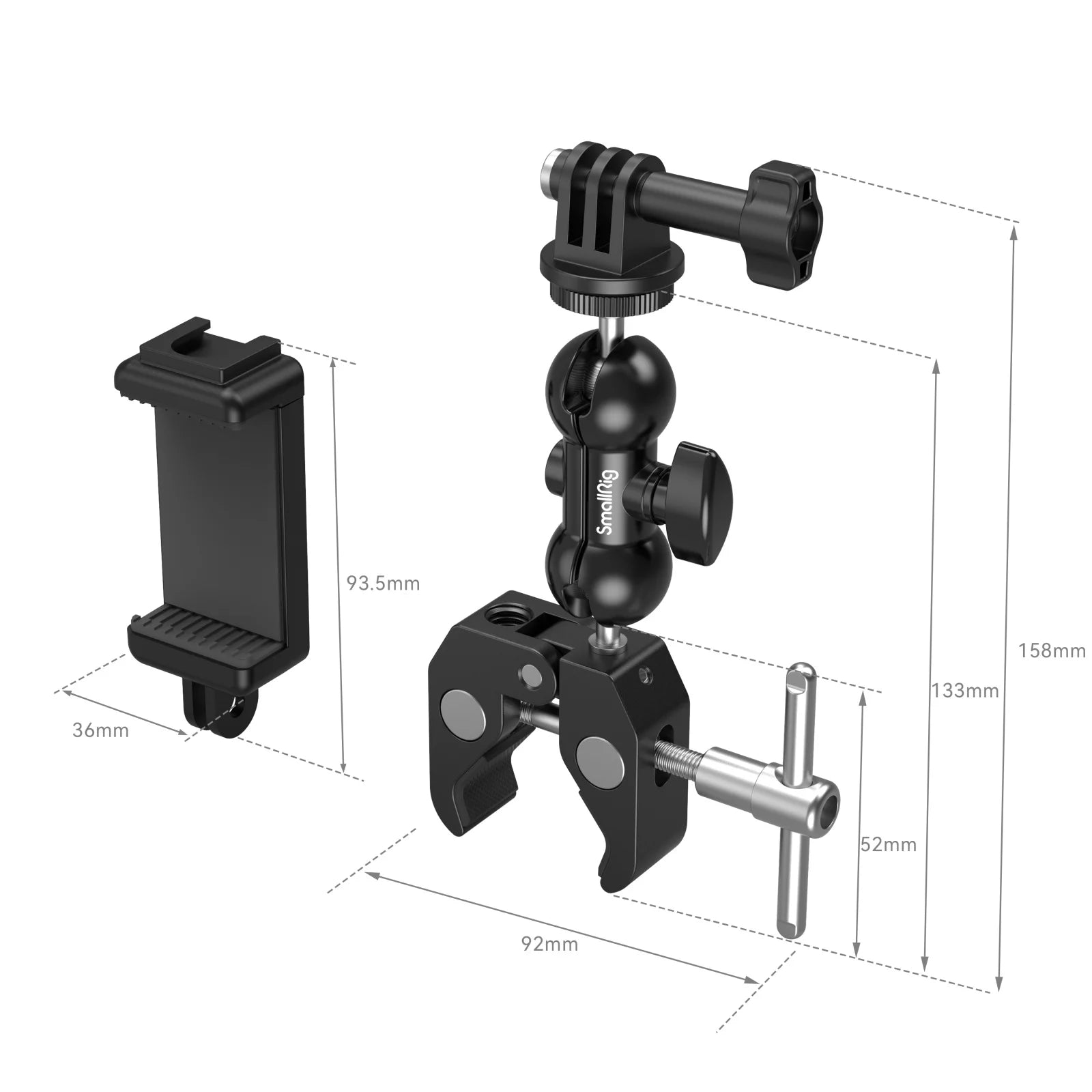 SmallRig Multi-Functional Ballhead Clamp with Double Ball Adapter (2164)