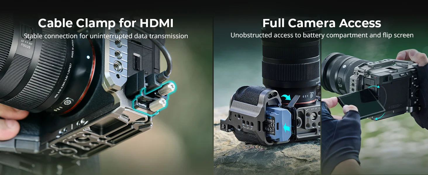 SmallRig A7C II / A7CR “HawkLock” Quick Release Cage Kit with Silicone Handle for Sony Alpha 7C II / 7CR 5198