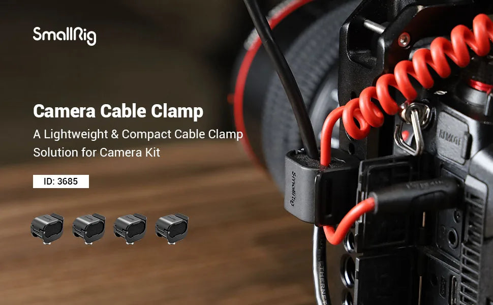 SmallRig 4PCS Camera Cable Clamp Compatible & USB Type-C Φ2-7mm Cables Quick Unlock Compact and light 3685